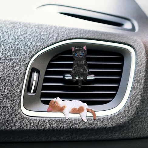 5pcs Cats Car Interior Accessories Dashboard Decorations,Cute Cat Car Accessories,PVC Cat Figurine for Cars Home Garden Decor,Rearview Mirror Ornament in Saudi Arabia