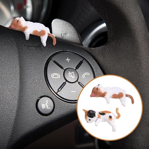 5pcs Cats Car Interior Accessories Dashboard Decorations,Cute Cat Car Accessories,PVC Cat Figurine for Cars Home Garden Decor,Rearview Mirror Ornament in Saudi Arabia