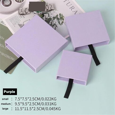 10pcs Jewelry Paper Packaging Fit 3D Film Membrane Plastic Box Pull Case Necklace Earring Ring Organizer(Blue,9cm paper box) in Saudi Arabia