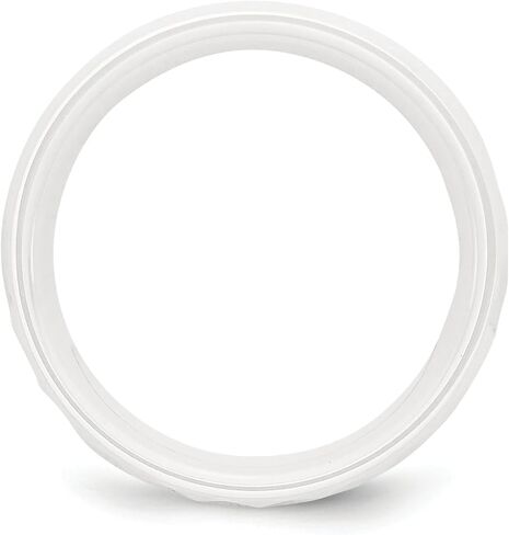 Ceramic White Faceted 8mm Wedding Ring Band Size 7 in Saudi Arabia
