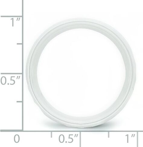 Ceramic White Faceted 8mm Wedding Ring Band Size 7 in Saudi Arabia