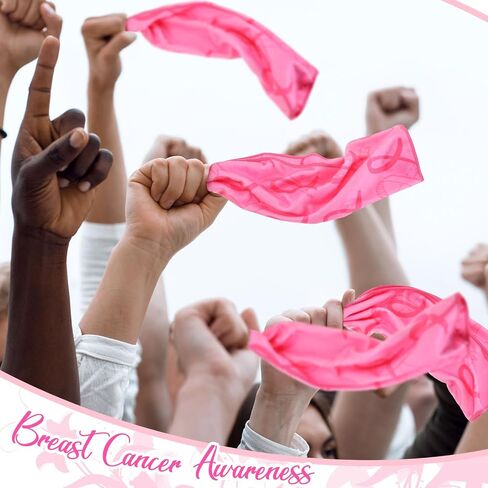 Tradder 30 Pcs Breast Cancer Awareness Towels Pink Ribbon Sports Towels 11.8 x 19.7 Inch Fiber Pink Towels for Breast Cancer Procession Fundraising Cheerleading Golf Football Towel (Delicate) in Kuwait