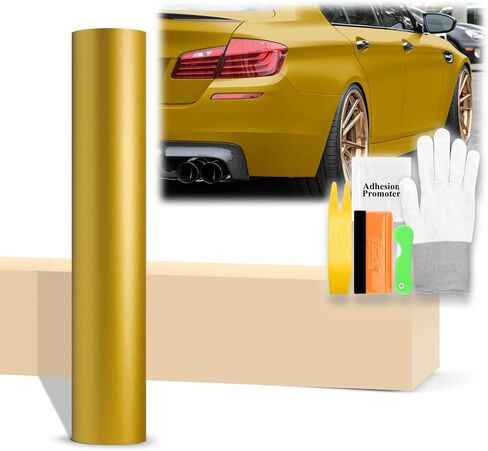 20 "× 60" (1.6FTx5FT) ماتي شقة الذهب الفينيل التفاف السيارات سيارة ملصق مائي فيلم ورقة فقاعة الحرة الهواء الإصدار التكنولوجيا مع مجموعة أدوات in Saudi Arabia