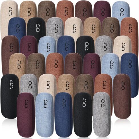 Kanayu 20/40/60/100 Pcs Hard Shell Glasses Case Bulk Linen Fabric Protective Eyeglasses Case Eye Glasses Sunglasses Protector in Saudi Arabia