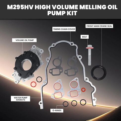 M295HV High Volume Oil Pump Kit Compatible with 4.8L 5.3L 6.0L Silverado Avalanche Suburban Tahoe Trailblazer GMC Sierra Yukon Cadillac Escalade - Replaces JV5158 TCS45993 12557840 in Saudi Arabia