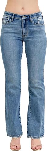 Judy Blue Mid Rise Vintage Wash Bootcut Jeans, Inseam 32" in Saudi Arabia