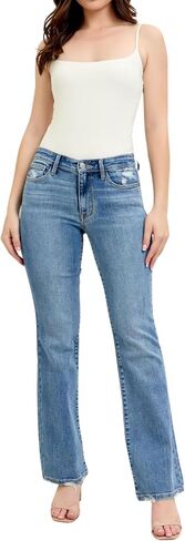Judy Blue Mid Rise Vintage Wash Bootcut Jeans, Inseam 32" in Saudi Arabia