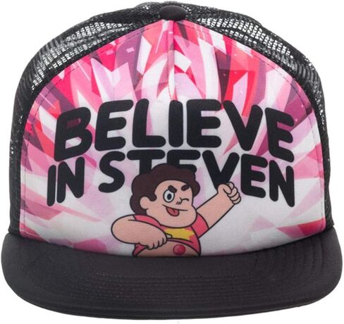 Steven Universe "Believe in Steven" Trucker Hat, Black, One Size in Saudi Arabia