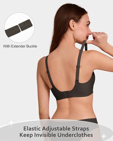 SHARICCA Womens Seamless Bras No Underwire Jelly Comfortable Supportive Full Coverage T Shirt Scalloped Everyday Bras in Kuwait