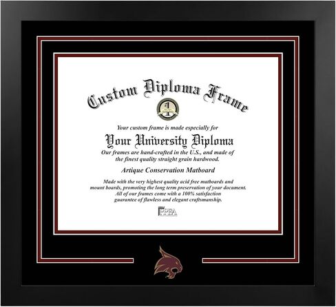 Campus Images NCAA Texas State Bobcats Unisex Spirit Diploma Manhattan Black Frame with Bonus Lithograph, Black, One Size in Saudi Arabia