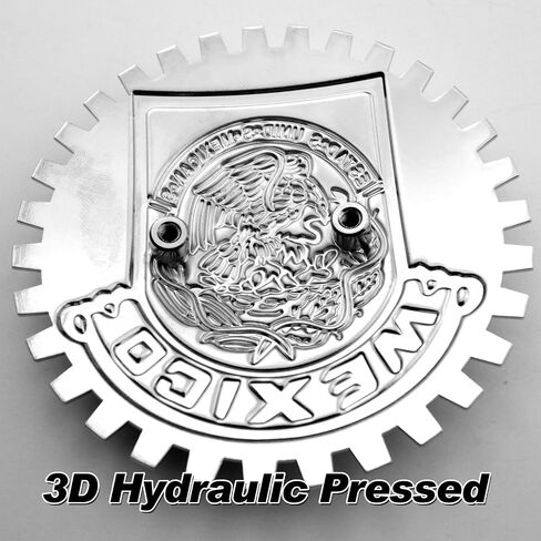 Premium Mirror Chrome Red ISO 9001 Mexico Eagle Flag Grill Badge Mexican Emblem for Trucks and Cars in Saudi Arabia