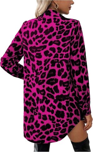 SOLY HUX Women's Leopard Print Sequin Shirt Button Down Long Sleeve Collared Y2k Blouse Tops in Saudi Arabia
