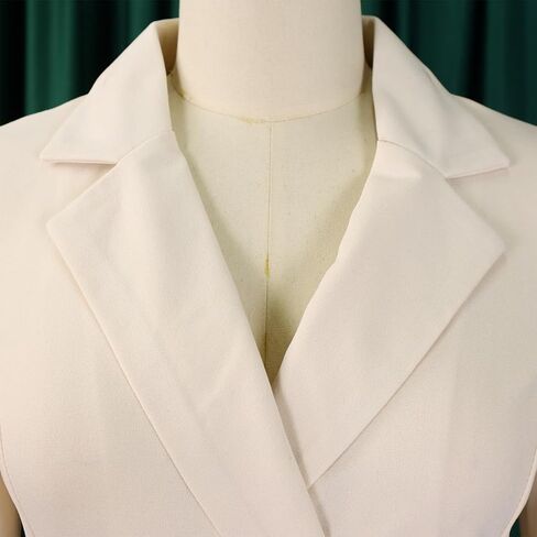 Women's Spring Suit Collar Fashionable Color Blocking Elegant Pleated high Waisted Dress in Saudi Arabia