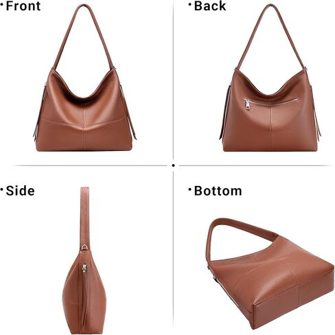 Genuine Leather Hobo Bags for Women Crossbody Purses Work Tote Bag Designer Shoulder Handbags with 2 Straps in Kuwait