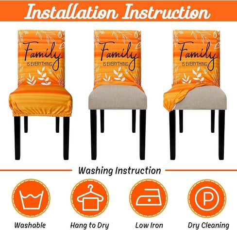 6Pcs Fall Chair Cover Pumpkin Gnome Leaves Dining Chair Stretch Slipcover Removable Seat Cover for Autumn Harvest Thanksgiving Kitchen Home Hotel Restaurant in Saudi Arabia