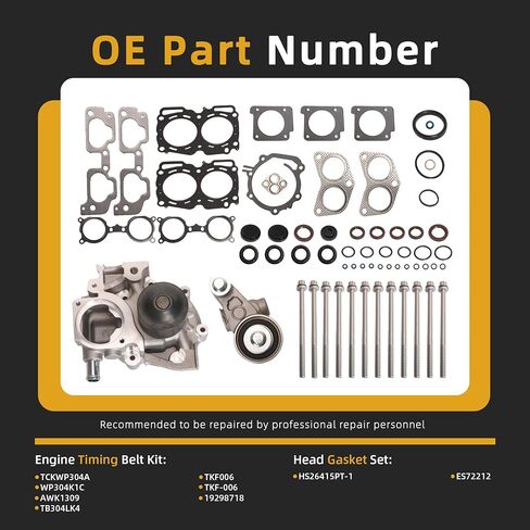 HS26415PT-1 MLS Head Gasket Set w/Bolts + Engine Intake & Exhaust Valve Kit, Fit for Subaru Baja/Forester/Impreza/Legacy/Outback, 2004-2010, 2.5L H4 SOHC, Engine EJ251 EJ253 in Saudi Arabia