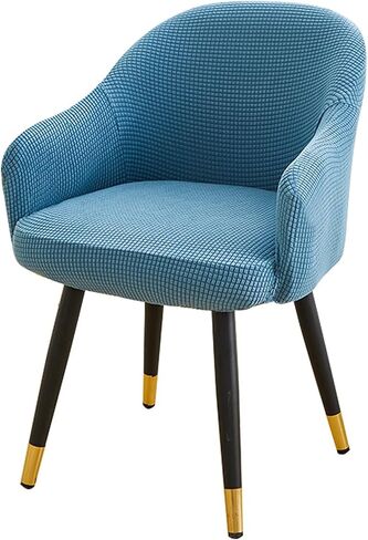 Stretch Curved Back Dining Chair Covers with Armrest, Accent Dining Chairs Covers Slipcovers with Arms, Swivel Armchair Cover Protector, Vanity Office Desk Seat Covers for Chairs in Kuwait