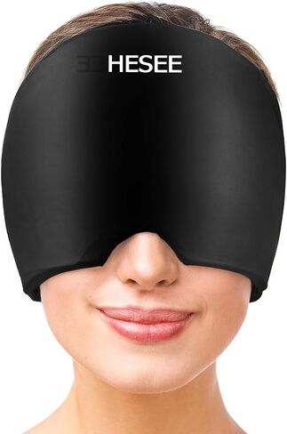 Migraine Relief Cap, Headache Relief Hat for Migraine Cap, Hot and Cold Therapy, Headache Eyes Mask for Stress Relief, Ice Pack Head Wrap for Sinus, Puffy Eyes, Tension,Black in Saudi Arabia
