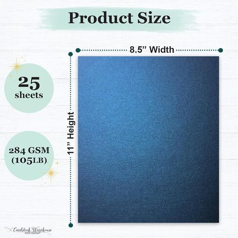 Cardstock Warehouse Stardream Amethyst Purple - 8.5 × 11 بوصة - 105 رطل / 284 جرامًا للمتر المربع ورق بطاقات معدني ممتاز - 25 ورقة in Kuwait