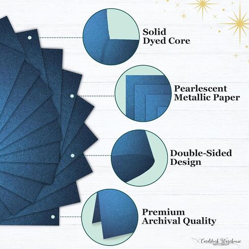 Cardstock Warehouse Stardream Amethyst Purple - 8.5 × 11 بوصة - 105 رطل / 284 جرامًا للمتر المربع ورق بطاقات معدني ممتاز - 25 ورقة in Kuwait