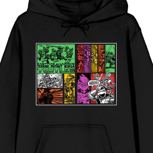 سويت شيرت بغطاء للرأس بأكمام طويلة باللون الأسود للبالغين من Bioworld TMNT Comic Origins in Saudi Arabia
