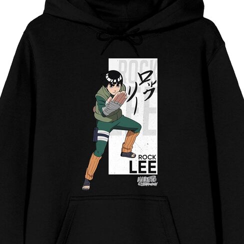 Bioworld Naruto Shippuden Rock Lee Attack Pose Adult Black Long Sleeve Hooded Sweatshirt in Saudi Arabia