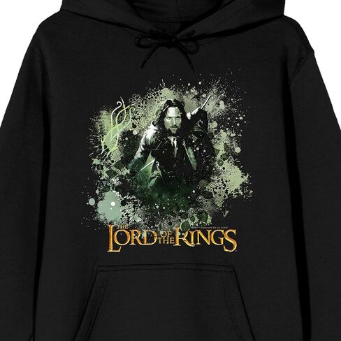 Bioworld Lord Of The Rings Aragorn Ink Splash Forest Adult Black Long Sleeve Hooded Sweatshirt in Saudi Arabia