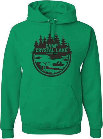 سويت شيرت بقلنسوة من Wild Bobby Camp Crystal Lake Retro NJ 80s فيلم رعب جايسون بوب كالتشر للجنسين in Saudi Arabia