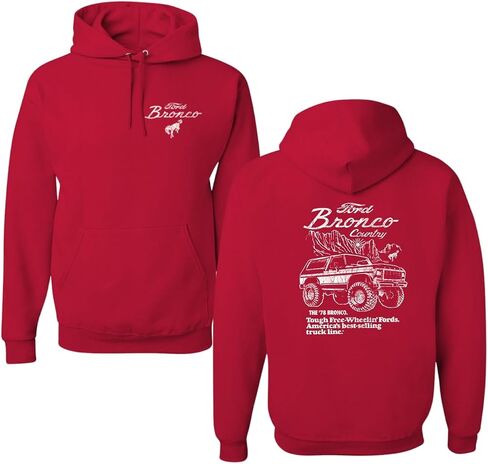 Wild Bobby 78 Ford Bronco Country Free Wheeling American Truck Cars and Trucks Front and Back Hoodie Sweatshirt in Saudi Arabia