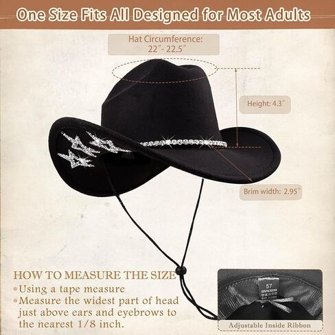 Women's Rhinestone Cowboy Hat–Sparkling Western Cowgirl Hat with Shiny Bling Band for Rodeo, Country in Kuwait