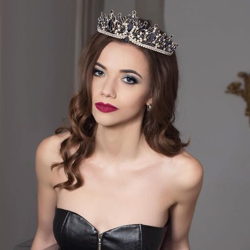 Rhinestone Crown for Women - Gothic Baroque Wedding Crowns Fairy Headpiece for Renfaire Halloween Birthday Prom in Saudi Arabia