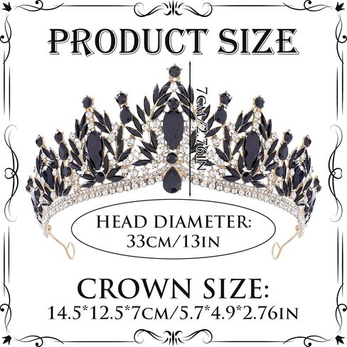 Rhinestone Crown for Women - Gothic Baroque Wedding Crowns Fairy Headpiece for Renfaire Halloween Birthday Prom in Saudi Arabia