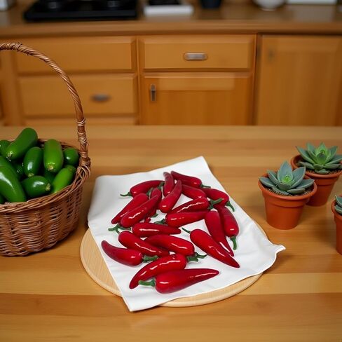 20 Pcs Mini Fake Hot Chili Peppers,Simulation Artificial Lifelike Red Pepper,Realistic Fake Hot Chili Peppers Photography Props,Red Plastic Decorative Vegetables for Photography Props, Kitchen Display in Kuwait