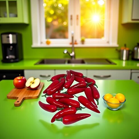 20 Pcs Mini Fake Hot Chili Peppers,Simulation Artificial Lifelike Red Pepper,Realistic Fake Hot Chili Peppers Photography Props,Red Plastic Decorative Vegetables for Photography Props, Kitchen Display in Kuwait
