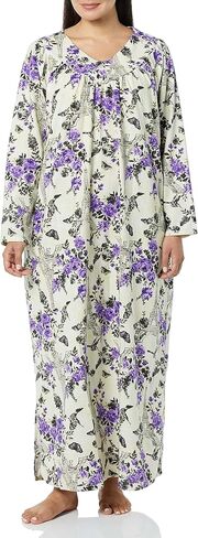 AmeriMark Women Full-Length Flannel Nightgown Pajamas – Ladies Lightweight Warm Cotton Night Gown Nightshirt for Sleeping in Saudi Arabia
