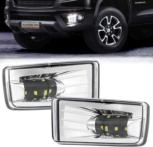 مصابيح ضباب Auxbeam LED معتمدة من وزارة النقل لسيارة شيفروليه سيلفرادو 2007-2016 أفالانش 2007-2015 سوبربان 2007-2017 تاهو 2007-2017 جي إم سي يوكون 15-16 مصابيح ضباب شاحنة بيك أب، زوج واحد، كروم in Saudi Arabia