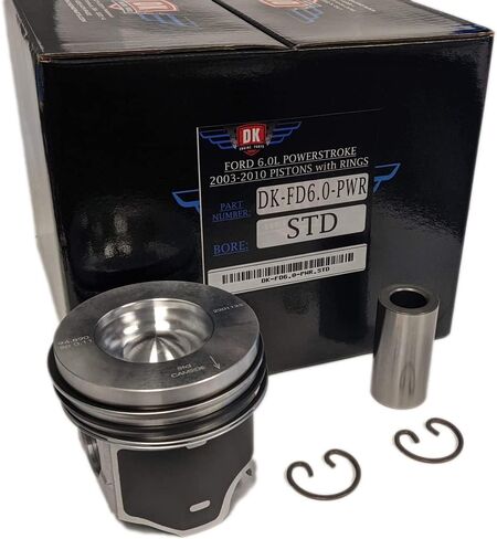 DK Piston Set With Rings (8) - Fits Ford Powerstroke 6.0L 2003-2010 (STD) in Saudi Arabia