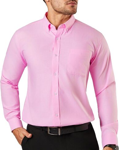 Oxford Dress Shirts for Men Big and Tall (Size XXL-6XLT) Button Down Long Sleeve Collared Shirts in Saudi Arabia