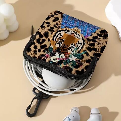 Cute Cow Mini Coin Purse Key Chain, Multifunctional Pouch for Keys Coins Earphone Lipstick, Card Holder Data Cable Organizer Zipper Pouch Bag Accessories in Saudi Arabia