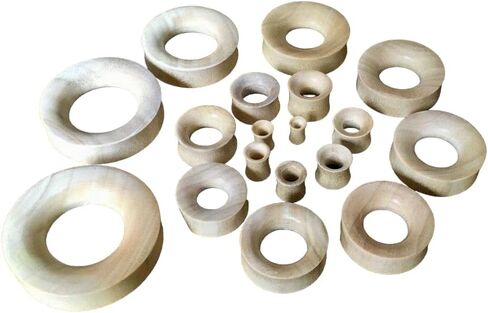 PAIR of Beautiful Blond Crocodile Wood Tunnels/Plugs - Gauges 6g thru 2" - Body Jewelry in Saudi Arabia