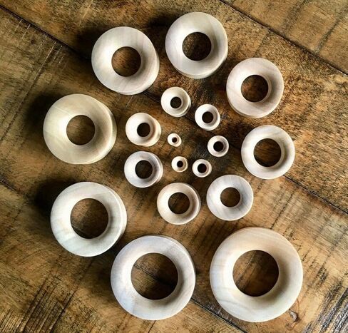 PAIR of Beautiful Blond Crocodile Wood Tunnels/Plugs - Gauges 6g thru 2" - Body Jewelry in Saudi Arabia