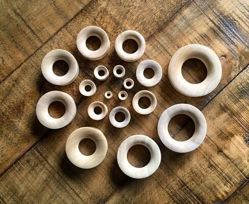 PAIR of Beautiful Blond Crocodile Wood Tunnels/Plugs - Gauges 6g thru 2" - Body Jewelry in Saudi Arabia