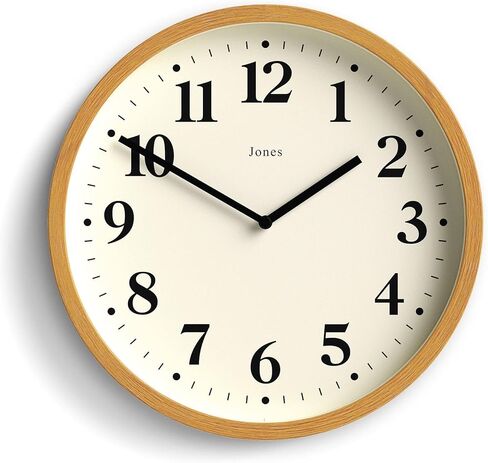 JONES CLOCKS® Lodge Wall Clock | Small Modern Clock | 10 inch | Dark Faux Wood | Classic Style for Kitchen, Living Room or Office in Saudi Arabia