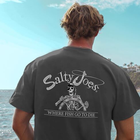 تي شيرتات قطنية للرجال من SALTY JOES تحمل شعار Back from The Depths in Saudi Arabia