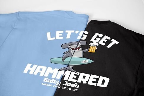 تي شيرت رجالي من SALTY JOES مصنوع من القطن الثقيل بشعار Let's Get Hammered in Saudi Arabia