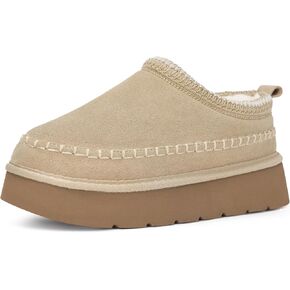 شبشب نسائي ذو نعل سميك أحذية قصيرة للكاحل مقاومة للماء من جلد الغزال الأصلي شباشب شتوية ثلجية مبطنة بالفرو والصوف أحذية رياضية مريحة في الهواء الطلق دافئة سهلة الارتداء في المنزل in Kuwait