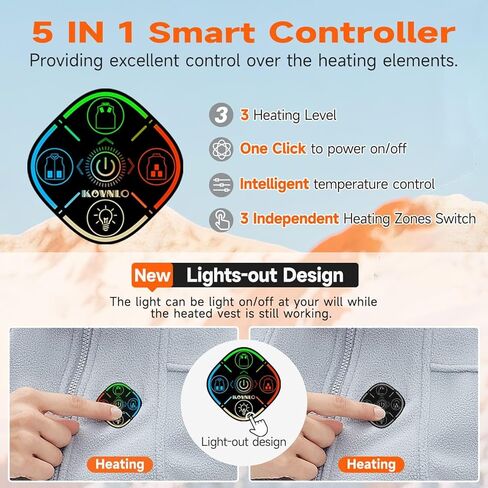 KOVNLO Heated Vest Women with Battery Pack Included, Smart Electric Lightweight Heated Jacket in Kuwait