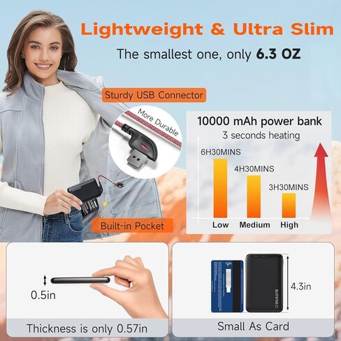 KOVNLO Heated Vest Women with Battery Pack Included, Smart Electric Lightweight Heated Jacket in Kuwait