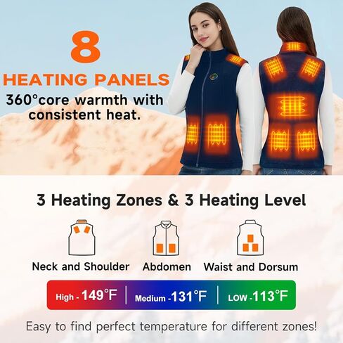 KOVNLO Heated Vest Women with Battery Pack Included, Smart Electric Lightweight Heated Jacket in Kuwait