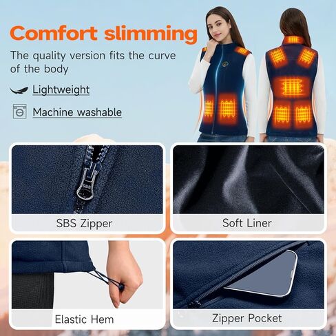 KOVNLO Heated Vest Women with Battery Pack Included, Smart Electric Lightweight Heated Jacket in Kuwait